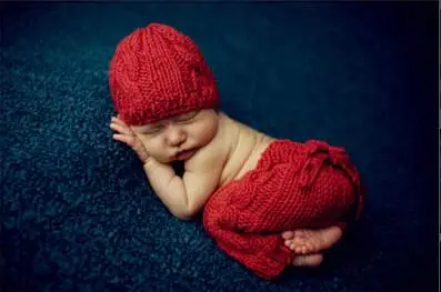 Шапки для новорожденных, Красная шапка для маленьких девочек+ штаны, комплект для младенцев, вязаные фотографии, реквизит, Размер: 0-1 м, 3-4 м - Цвет: as photo