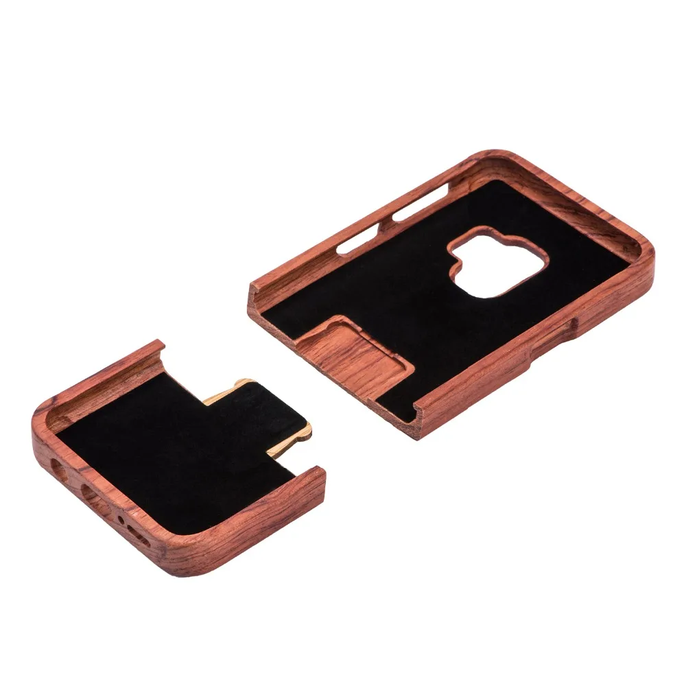 100% Natural Wood Case For Samsung Galaxy S9 Cover Real Wooden Walnut Rosewood Bamboo Phone Cases for Samsung Galaxy S9 Plus S9+