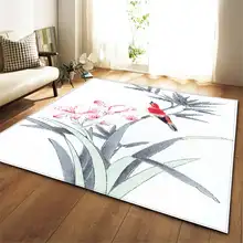 Китайская живопись чернилами большой гостиной/спальни ковры Противоскользящий мягкий фланелевый коврик Современный домашний текстиль комната коврик