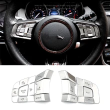 Аксессуары для стайлинга автомобиля 4 шт. ABS Автомобильное рулевое колесо регулировки отделочное покрытие кнопки подходит для Jaguar E-PACE