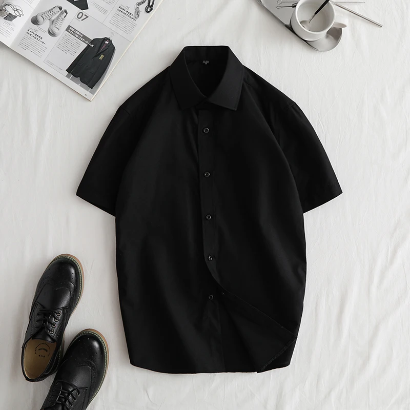 2019 мужские Slim Fit Уникальная горловина стильное платье рубашки с коротким рукавом