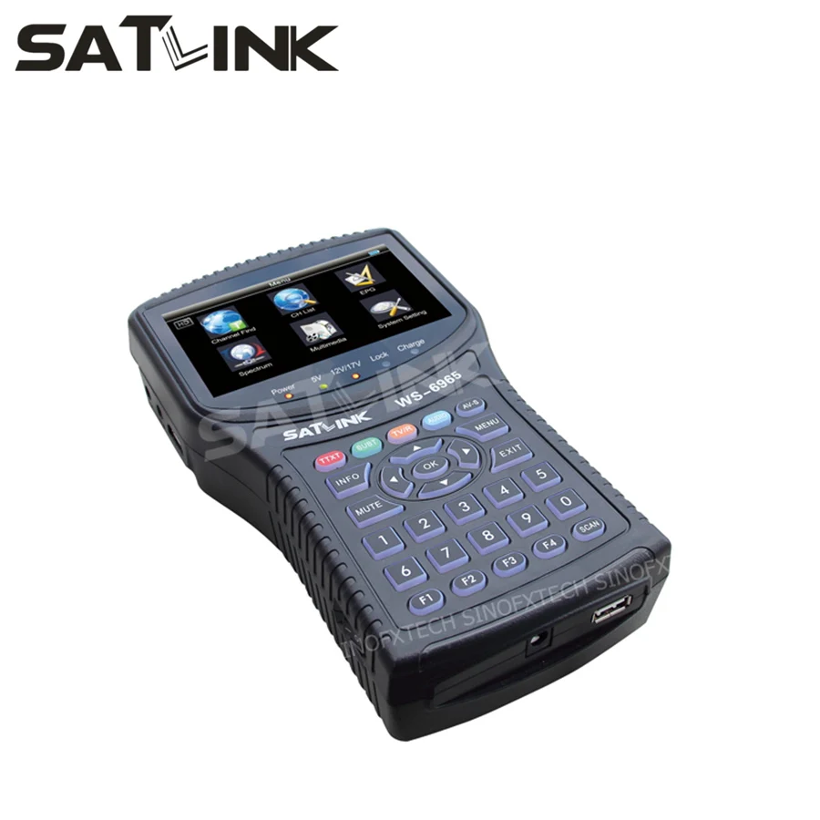 Satlink WS-6965 HD DVB-T2 измеритель сигнала 4,3 дюймов ЖК-анализатор спектра поисковик сатлинк ws6965