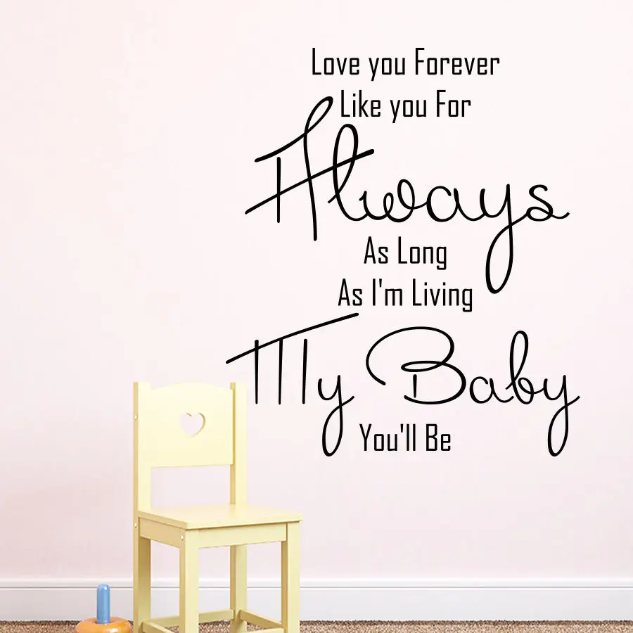 Wall Decal Quote Love You Forever Decals Bedroom Vinyl Sticker Home