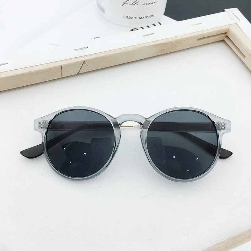 MYT_0115 Kids Sunglasses Boys And Girls Baby Sunglasses Round Sun Glasses Oculos Retro Eyewear gafas de sol - Цвет линз: C2 Gray Gray