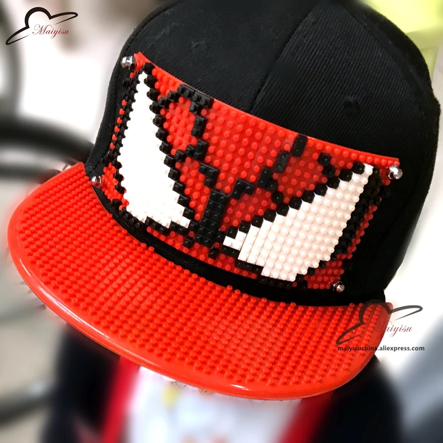 

Cartoon Car Kids Mosaics Custom logo Brick Baseball Cap Baby Boy Girl Adjustable Hat Child Snapback Hip Hop Cap 3-9 years old