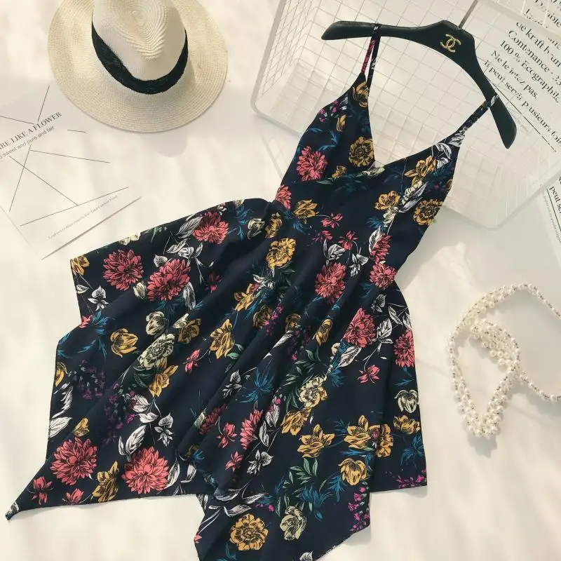 vestido de verão feminino cinta chiffon praia