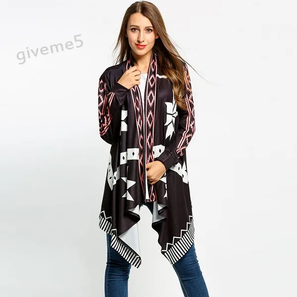 Blusas Women Outwear Collarless Long Sleeve Cardigan