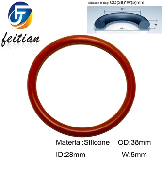

100piece 38mm*28mm*5mm Silicone o-ring dichtung Red Gasket of motorcycle part/O ring consumer product