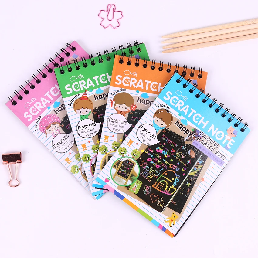 1 PC Scratch Note Black Cardboard Creative DIY Draw Sketch Notes for Kids Toy Notebook School Supplies 1 PC Scratch Note Black Cardboard Creative DIY Draw Sketch Notes for Kids Toy Notebook School Supplies