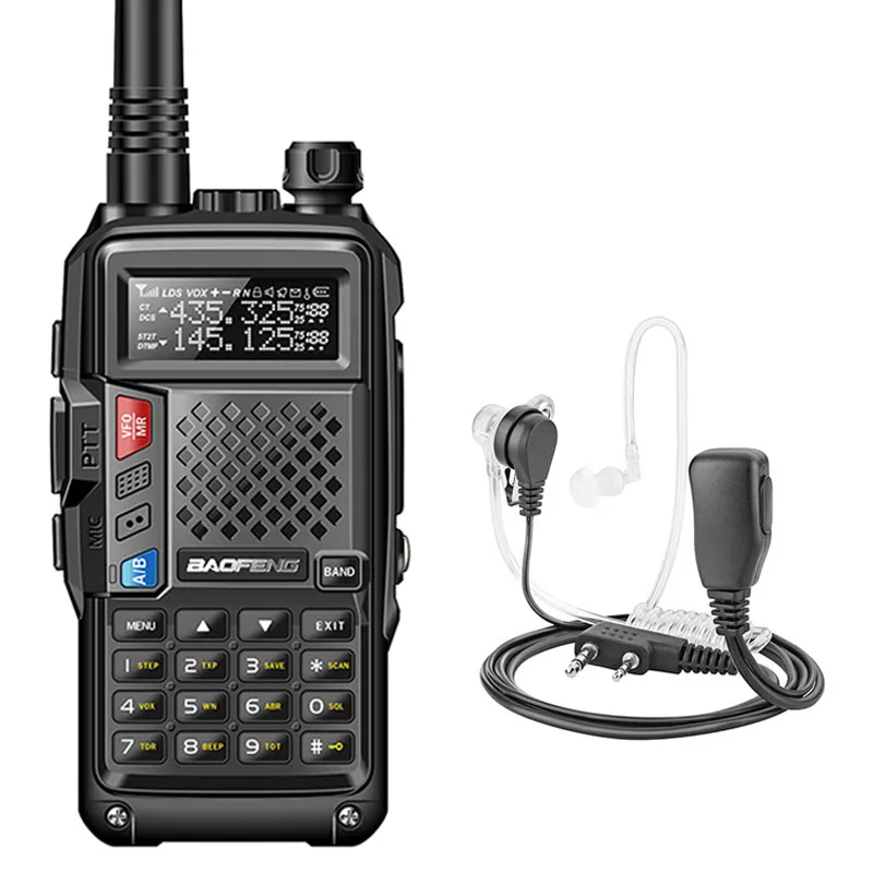 BAOFENG BF-UVB3 PLUS 8 Вт Высокая мощность UHF/VHF Двухдиапазонная 10 км утолщенная батарея портативная рация несколько режимов зарядки Ham CB радио - Цвет: add  headset 1