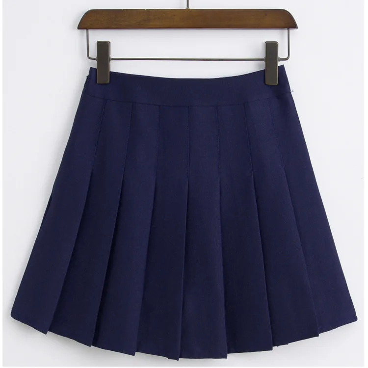 Уличная Стильная модная женская плиссированная юбка с высокой талией, XS-XXL, белая, черная, розовая, темно-синяя, Saias Femininas 0429-26 - Цвет: Navy blue