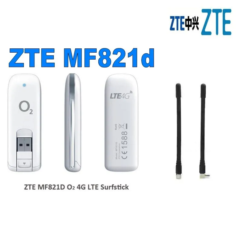 Zte MF821D 4 аппарат не привязан к оператору сотовой связи FDD USB модем плюс 2 шт. 4G TS9 внешняя антенна