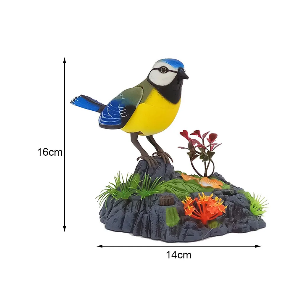 Поющая чириканская игрушка для птиц Детские электронные игрушки для домашних животных Голосовое управление реалистичные звуковые движения дети - Цвет: Зеленый