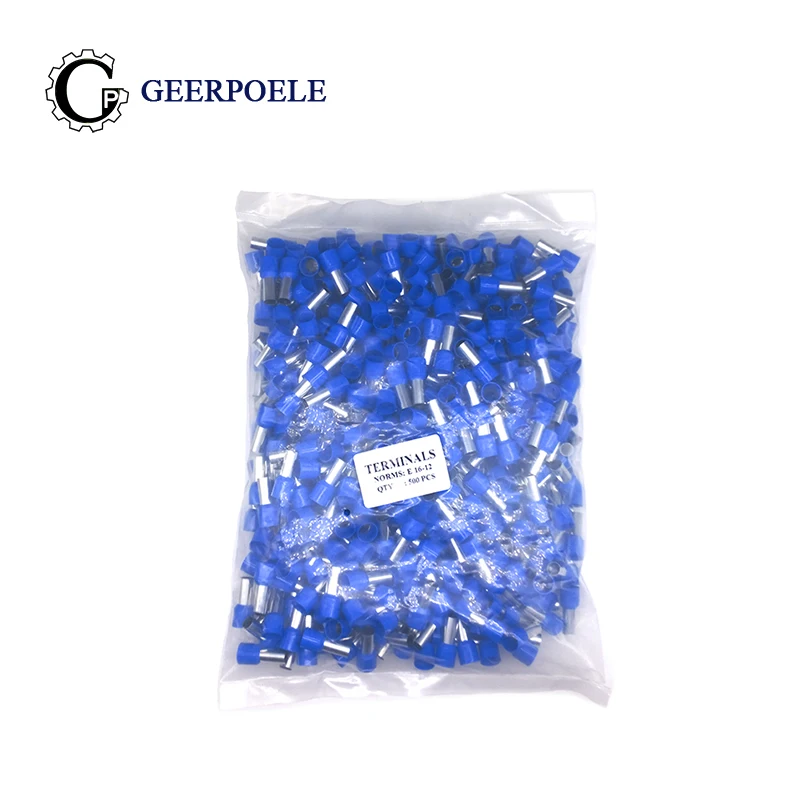 

500 pcs VE10-12 12 mm Cold Pressing Female Pin Tubular Splice Terminal Plug Crimp Wire Cable Electric Sertir Wire Adapter
