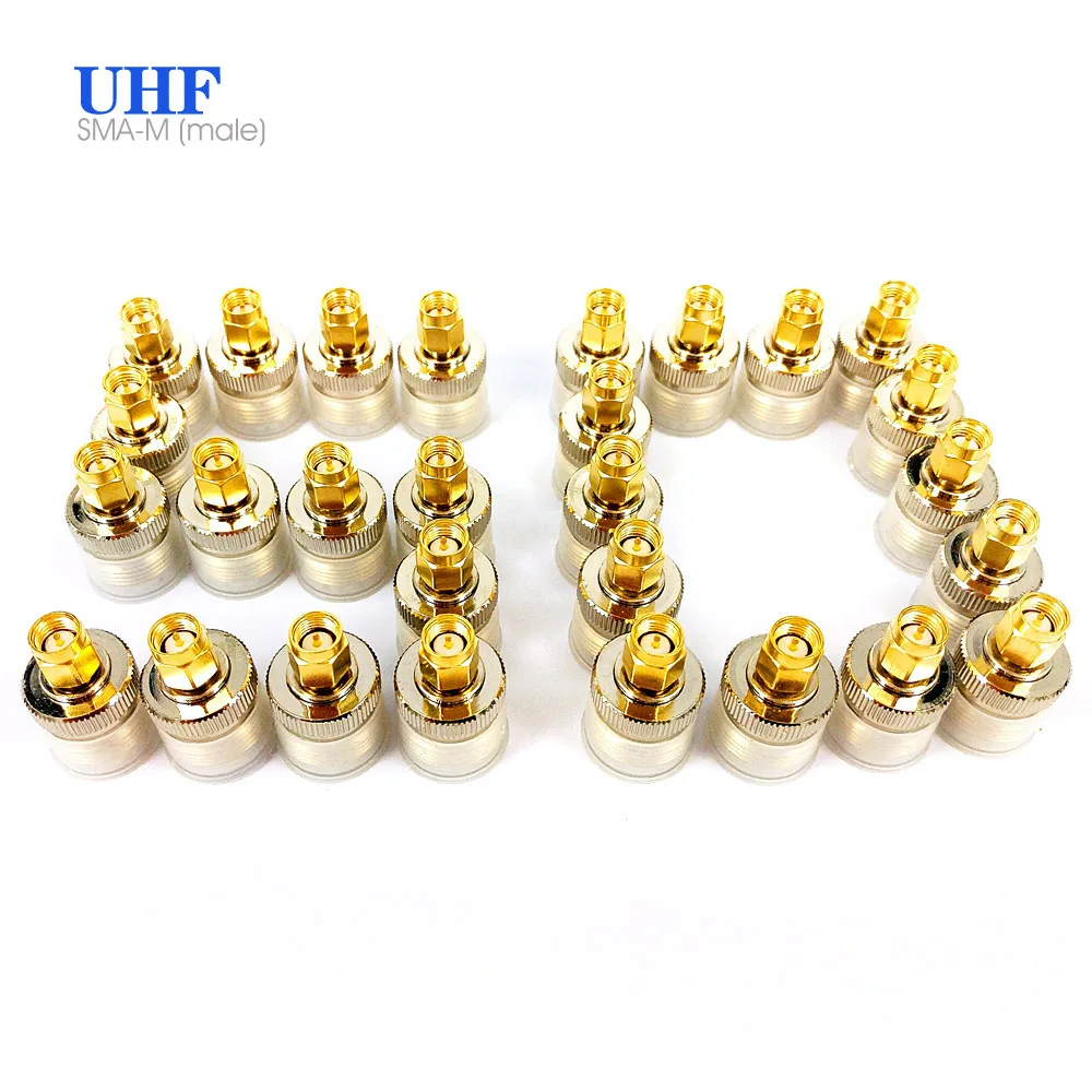 

50 Pieces/Lot SMA Male to UHF SO239 PL259 Female RF Coaxial Connector Adapter Jack for Walkie Talkie Antenna