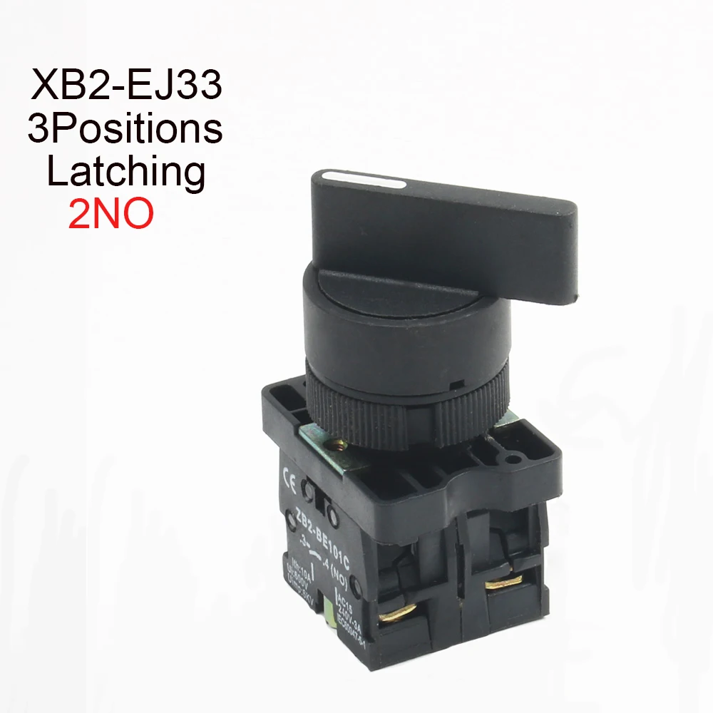 XB2-EJ21 XB2-EJ33 2/3 позиции 1NO/2NO фиксации самоблокирующимся селектор кнопочный переключатель 22 мм