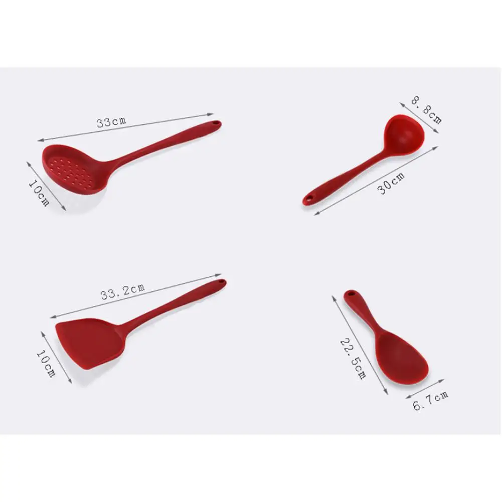 Adeeing 4 шт./компл. антипригарный термостойкий силиконовый кухонная лопатка ковш набор посуды