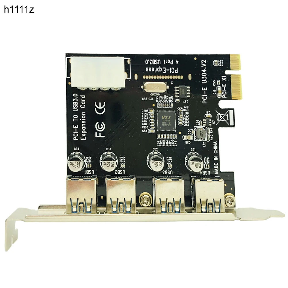 

H1111Z PCI-e to USB Expansion Card 4 Port USB 3.0 PCI Express Expansion Card USB PCI-E Adapter USB 3 PCIE Converter for Win 10