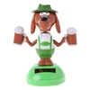 HBB 1PC Kids Novelty Toys Solar Powered Dancing Bobble Head Beer Cartoon Dog Car Ornament Gifts Adults Kids Baby Toys 1