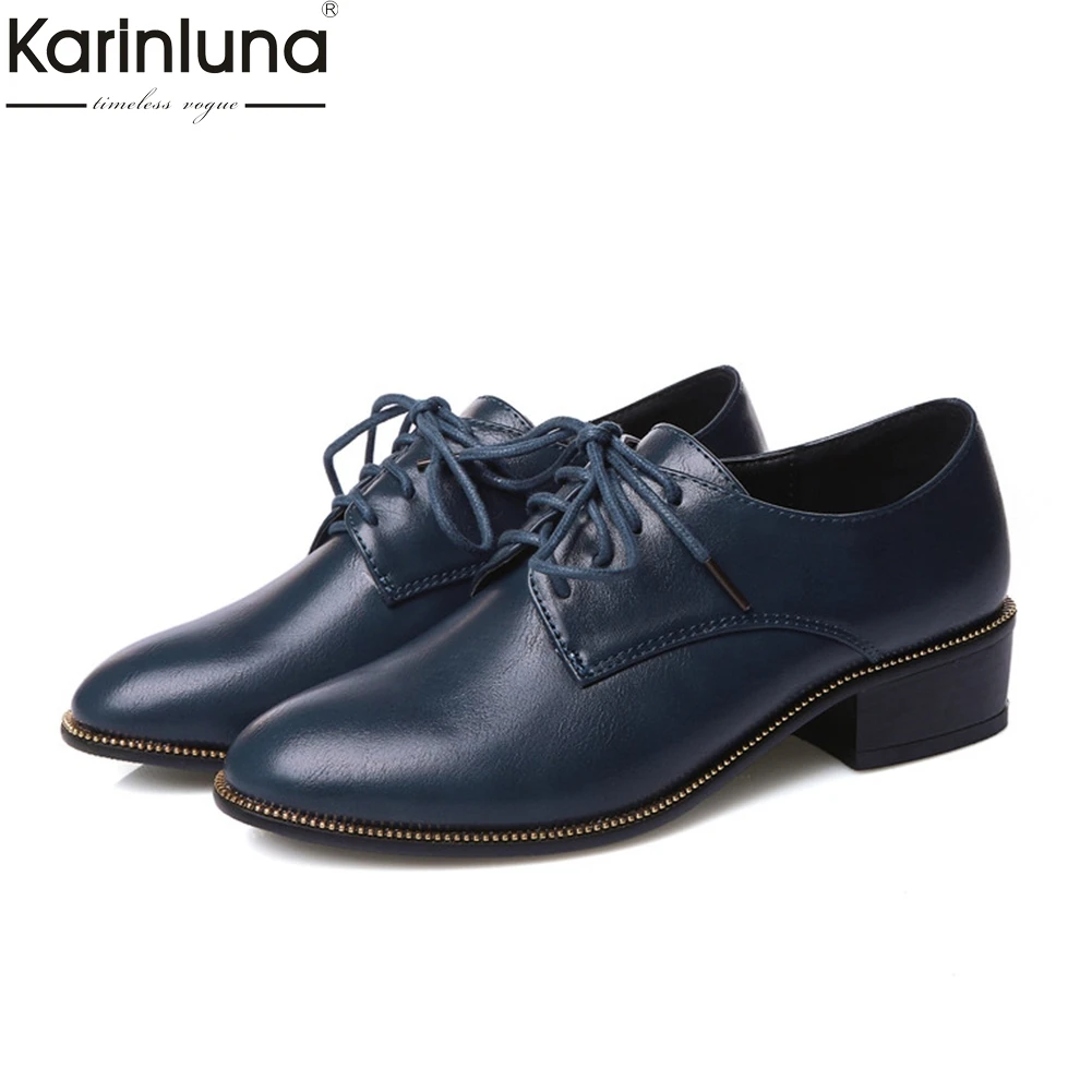 

KarinLuna Large Size 33-43 Lace Up Hot Sale Women Shoes Woman Pumps Square Heels Breathable Women Pumps Lady Date