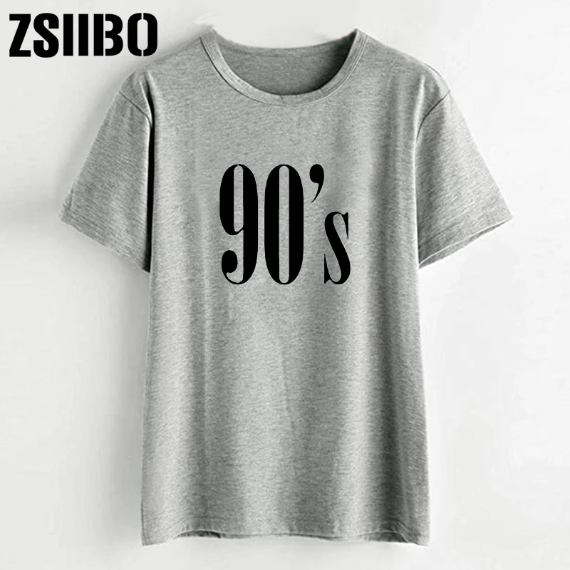 ZSIIBO 90 х буквы Для женщин футболка хлопок Повседневное смешные футболки для леди
