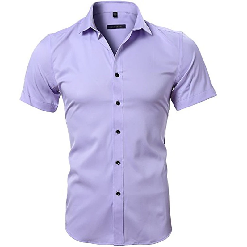 Camisa de fibra de bambu azul dos