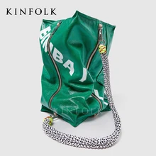 Испания Личность Толстовка Оверсайз на замке тофу блок мешок квадратный толстая веревка большой емкости сумки