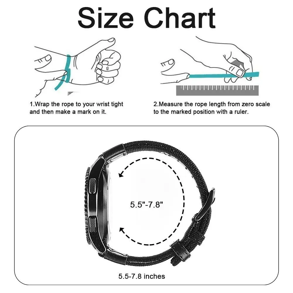 22 20 ММ Спортивный тканый нейлоновый ремешок для samsung Galaxy 44 Часы gear S3 S2 Frontier классические умные часы samsung 22 мм наручные