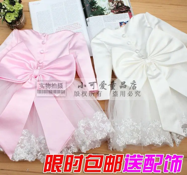 2015 autumn Three Quarter sleeve child formal princess flower girl puff