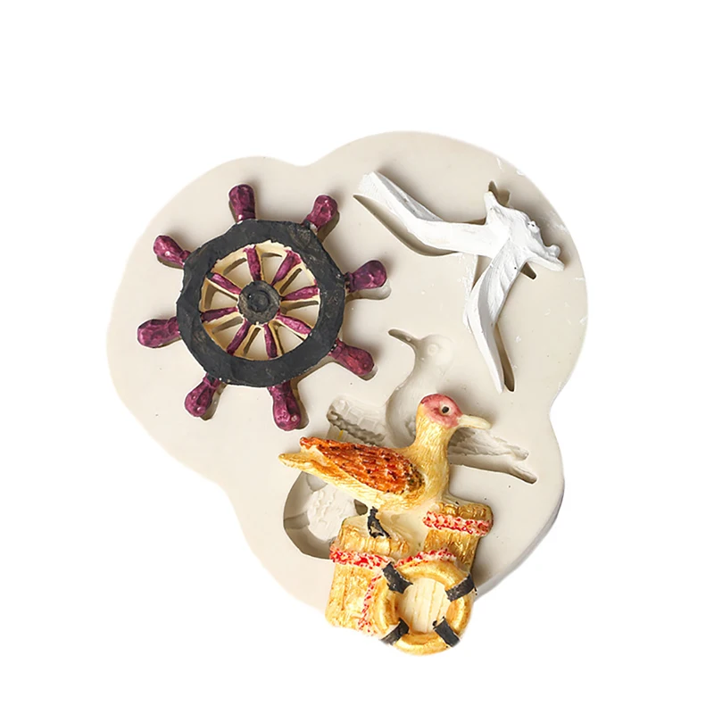 Якорь корабля, Чайка, помадка кекс украшения формы торт силиконовые формы сахарная паста конфеты шоколадная глина плесень