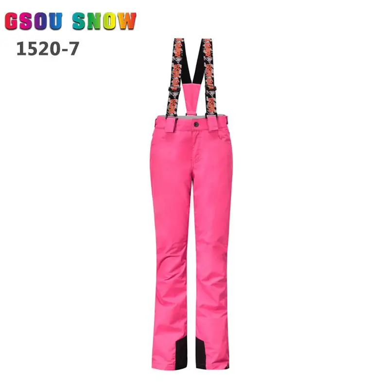 Gsou Снежный бренд лыжные брюки женские водонепроницаемые сноуборд брюки дышащие лыжные брюки зимние уличные спортивные горные лыжные брюки - Цвет: GSACW6G