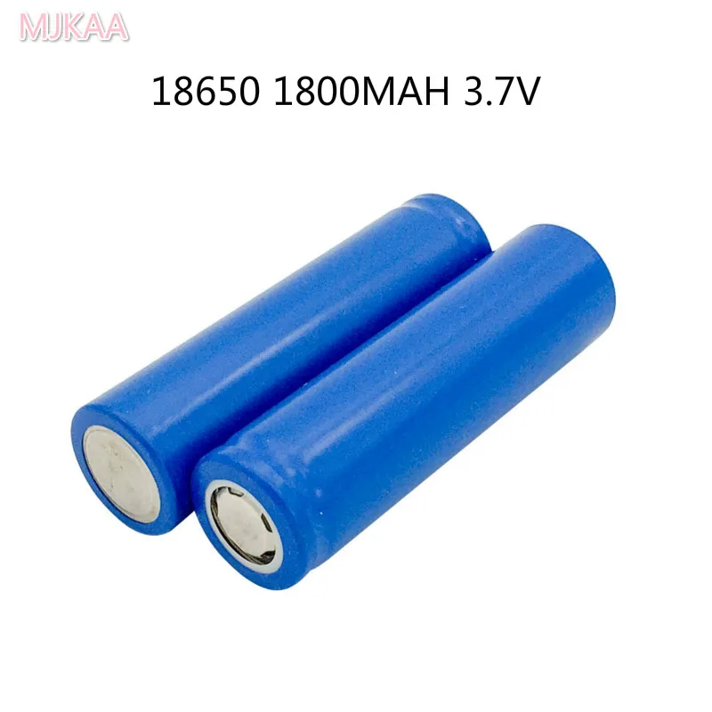 

2pcs 18650 lithium battery 1800 mah 3.7 v li-ion rechargeable battery flat top batteries without protection