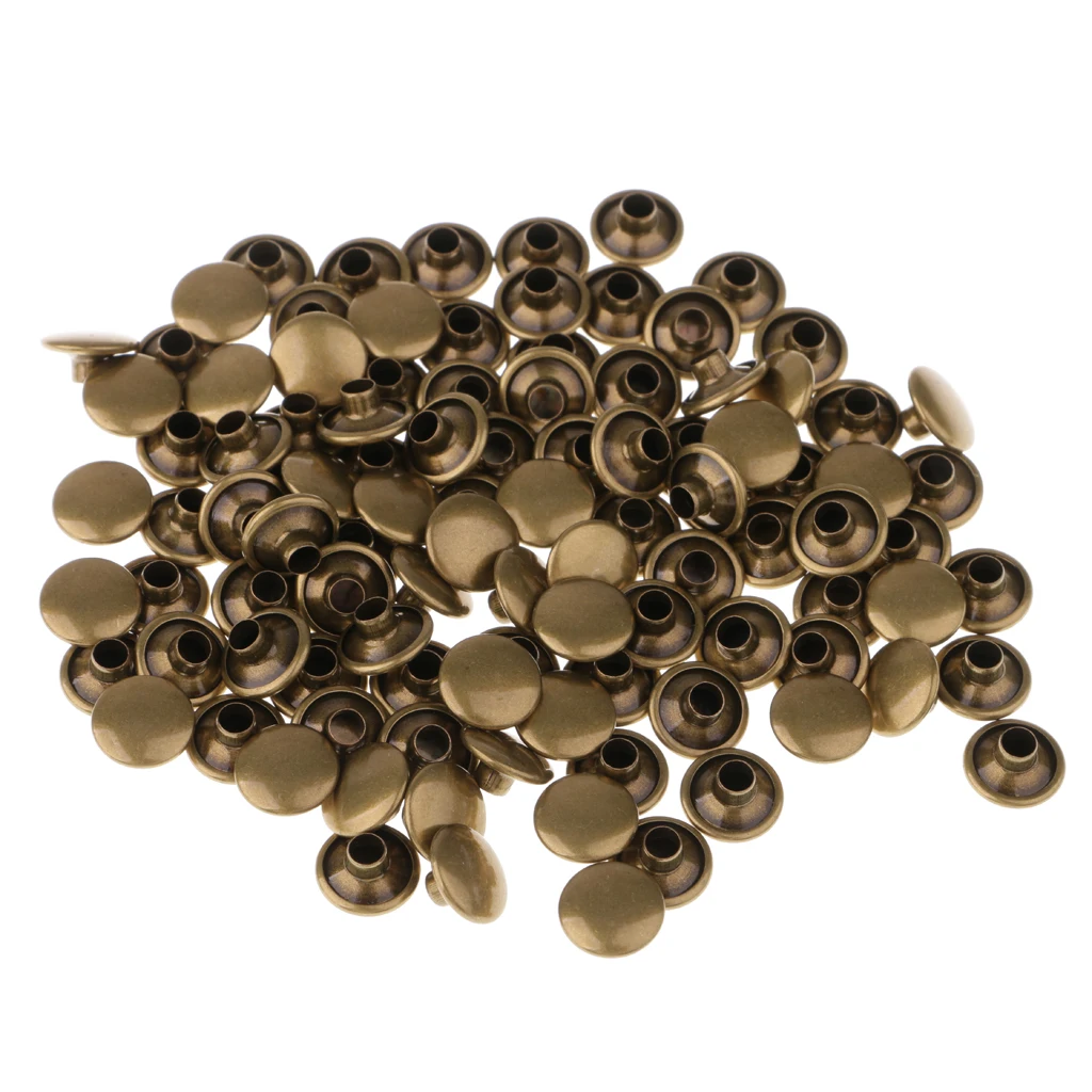 200pcs Single Cap Rivet Tubular Metal Leather Craft Repair Studs Punk Spikes 9x8mm 