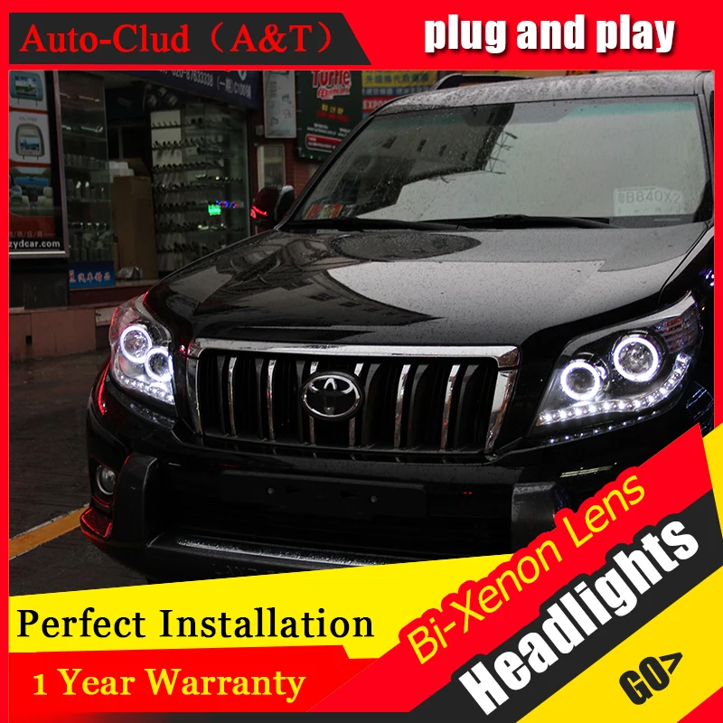 For Toyota PRADO Headlights Prado F150 LED Headlight angel eye led drl