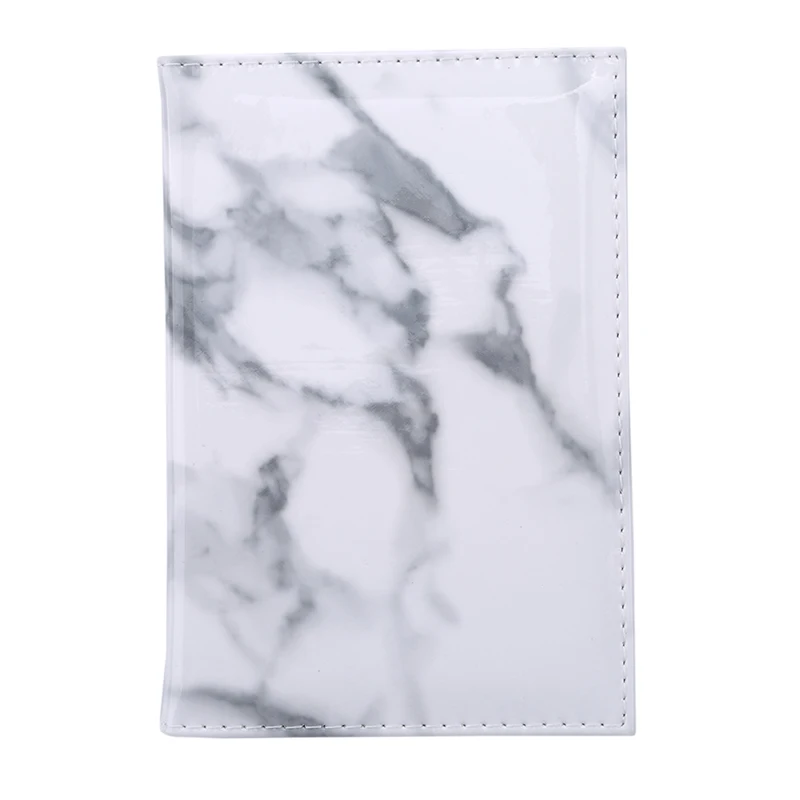 White Marble Novel Portable PU Leather Women Travel Passport Holder Embossing Passport Cover Credit Card ID Bag - Цвет: White