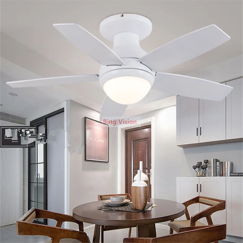 

Black Modern LED 30W Wooden Ceiling Fan Wood Ceiling Fans Home Fan Lamp White 220v Ceiling Fans With Lights