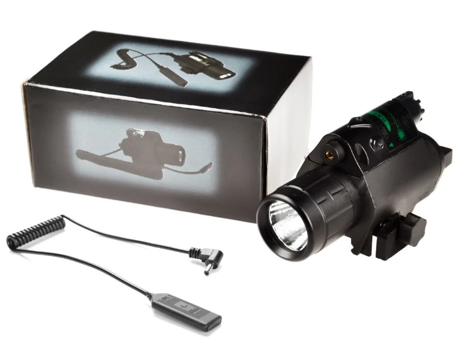 2 in 1 Combo Tactical Pulsed Green Laser Sight with 200LM LED Q5 Flashlight for Hunting Rifle and Pistol Glock 17 19 22-5