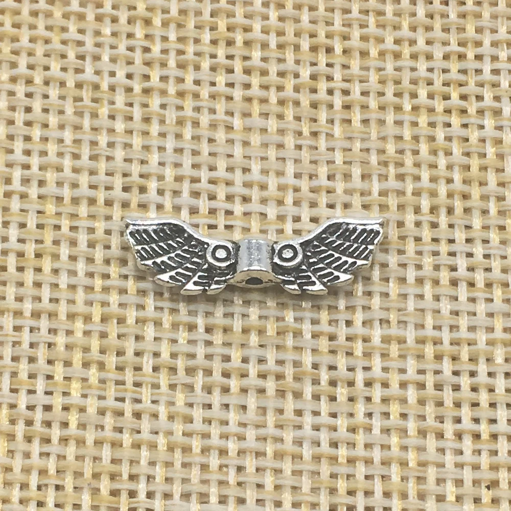

50Pcs Wing Beads Antique Silver Color DIY Jewelry Making Handmade Crafts