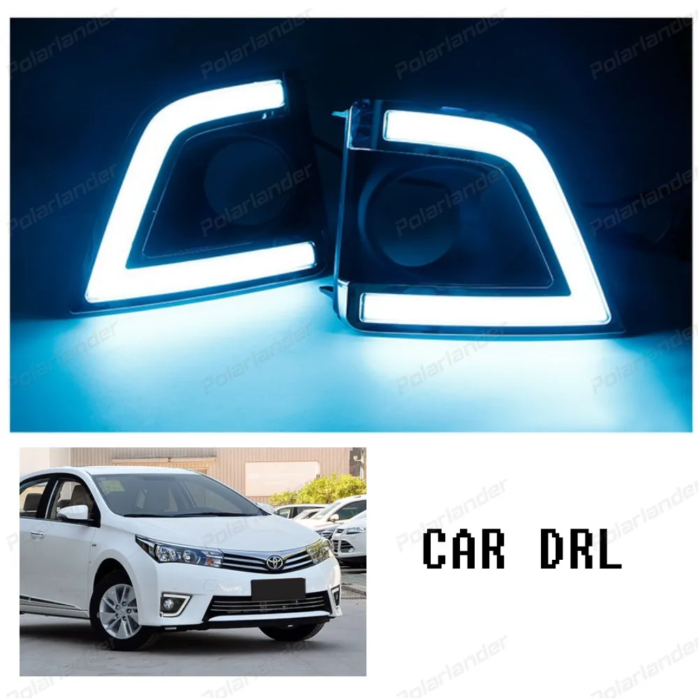 2pcs/set Super Bright LED DRL waterproof Daylight drl led Daytime Running lights For T/oyota C/orolla 2014 2015 fog lamp