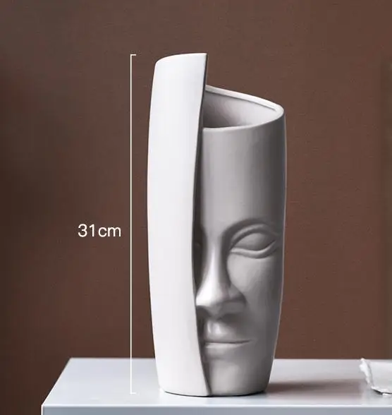 Художественная ваза Креативный дизайн украшение для лица ваза домашняя Абстрактная Декоративная винный ваза для шкафа - Цвет: white