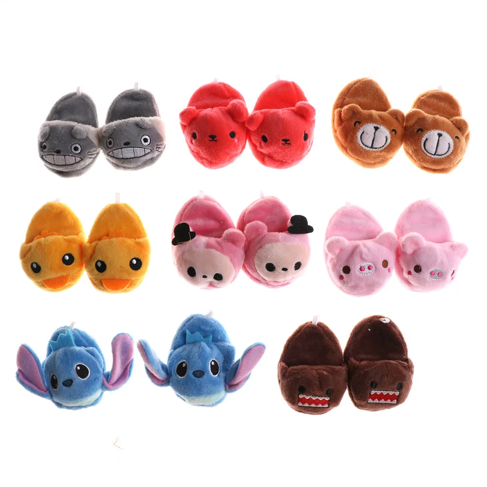 

1 Pair Fit For18" Girl Doll 43cm Children Best Birthday Gift Cartoon Doll Plush Slippers Shoes Accessories