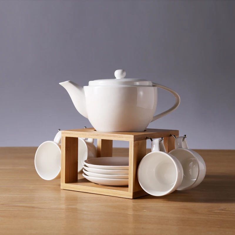 

2018 Four Cups and Four Sauces Home Decor Modern Ceramic Five-Piece set Tea or Coffee Set for Four people Over One Port