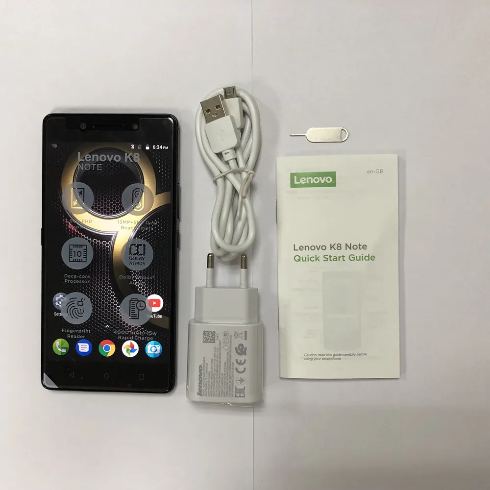 Смартфон lenovo K8 Note 4G LTE 5," 3 ГБ ОЗУ 32 Гб ПЗУ Helio X23 Deca core отпечаток пальца 4000 мАч 13,0 МП+ 5,0 МП мобильный телефон