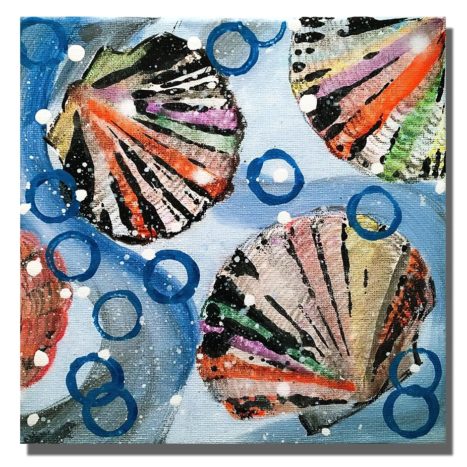 Handpainted Oil Painting On Canvas Art Abstract Seashell Dream