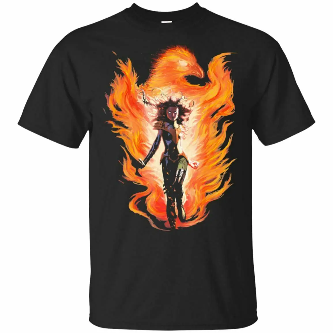 

Jean Grey X-Men Dark Phoenix movie Marvel comic T-Shirt Black-Navy Men-Womens . Cotton Tee Shirts For Men
