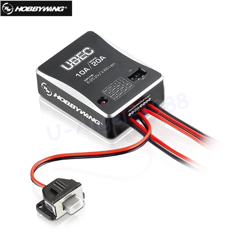 

1pcs Hobbywing 10A 2-6S UBEC Module UBEC-10A External Switching Mode DC-DC Regulator