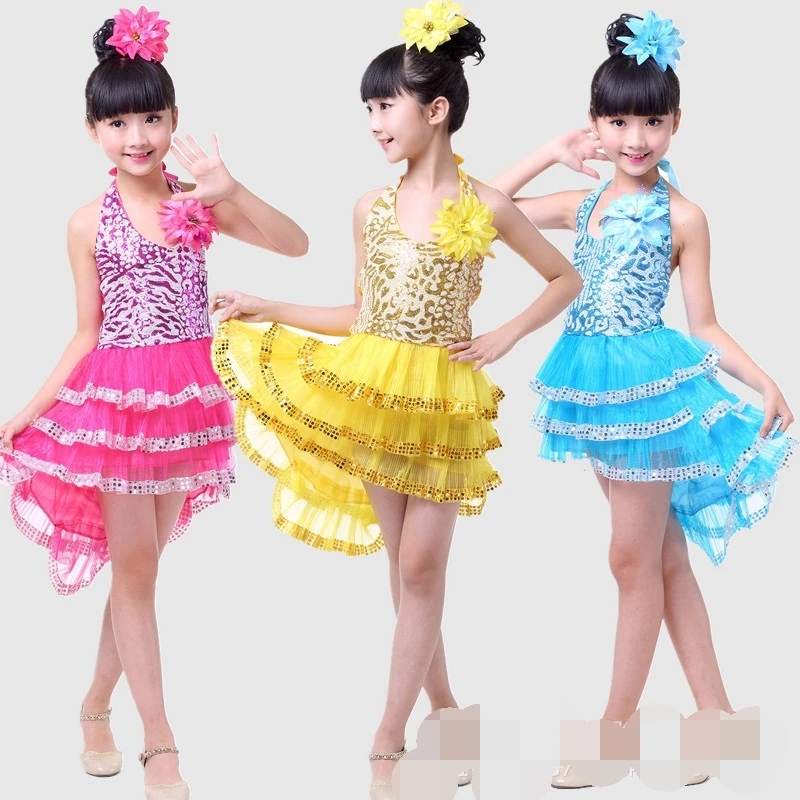 

Kids dress latin dance clothes Girls latin dance sleeveless dress girl latin dance dress Chacha costume cheerleader school suits