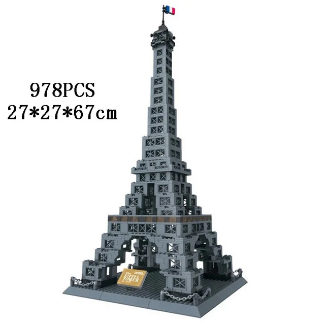 World Famous Architecture The Eiffel Tower Paris France Creator building block model Standard brick size city educational toy