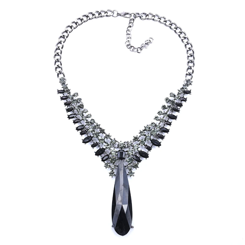 Новое Женское модное украшение со стразами массивные Ожерелья Подвески Роскошные свадебные вечерние ювелирные изделия
