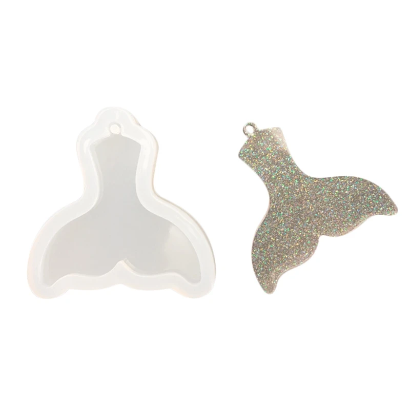 

3D Fish Mermaid Tail Silicone Mold Jewelry Pendant Baking Tools Handmade Soap Mold Resin Casting Mold Craft With Hole
